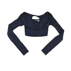 Divided by H&M Long Sleeve Crop Top Shirt With Cut Out In the front